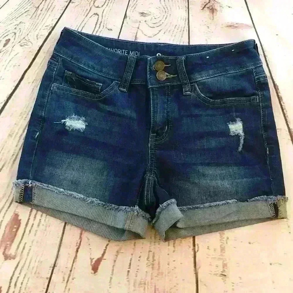 SO Favorite Midi Jean Shorts Blue Size 0 - Picture 1 of 4